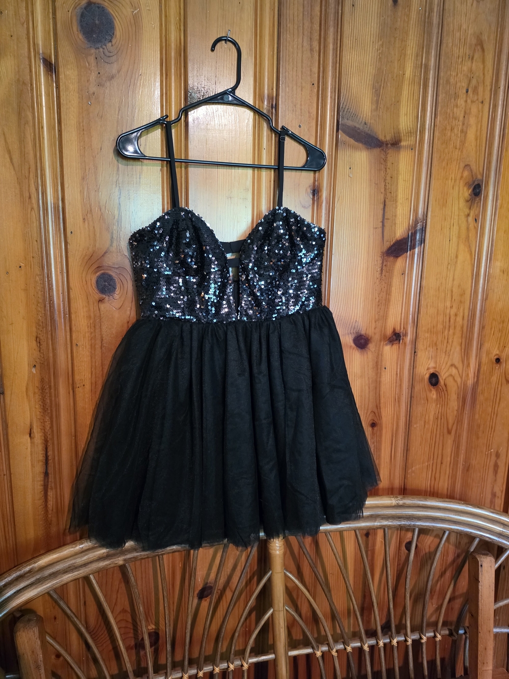 Fame and Partners Black Sequin Bustier Party Dress